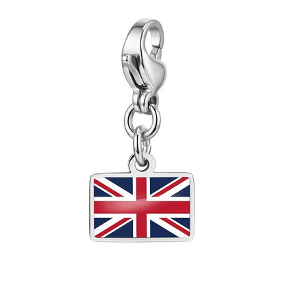 10mm Country Flag Charms Pendant Necklace Bracelet Keychain Bagchain Stainless Steel Jewelry A Commemorative Gift For A Friend by Passport Outfitters