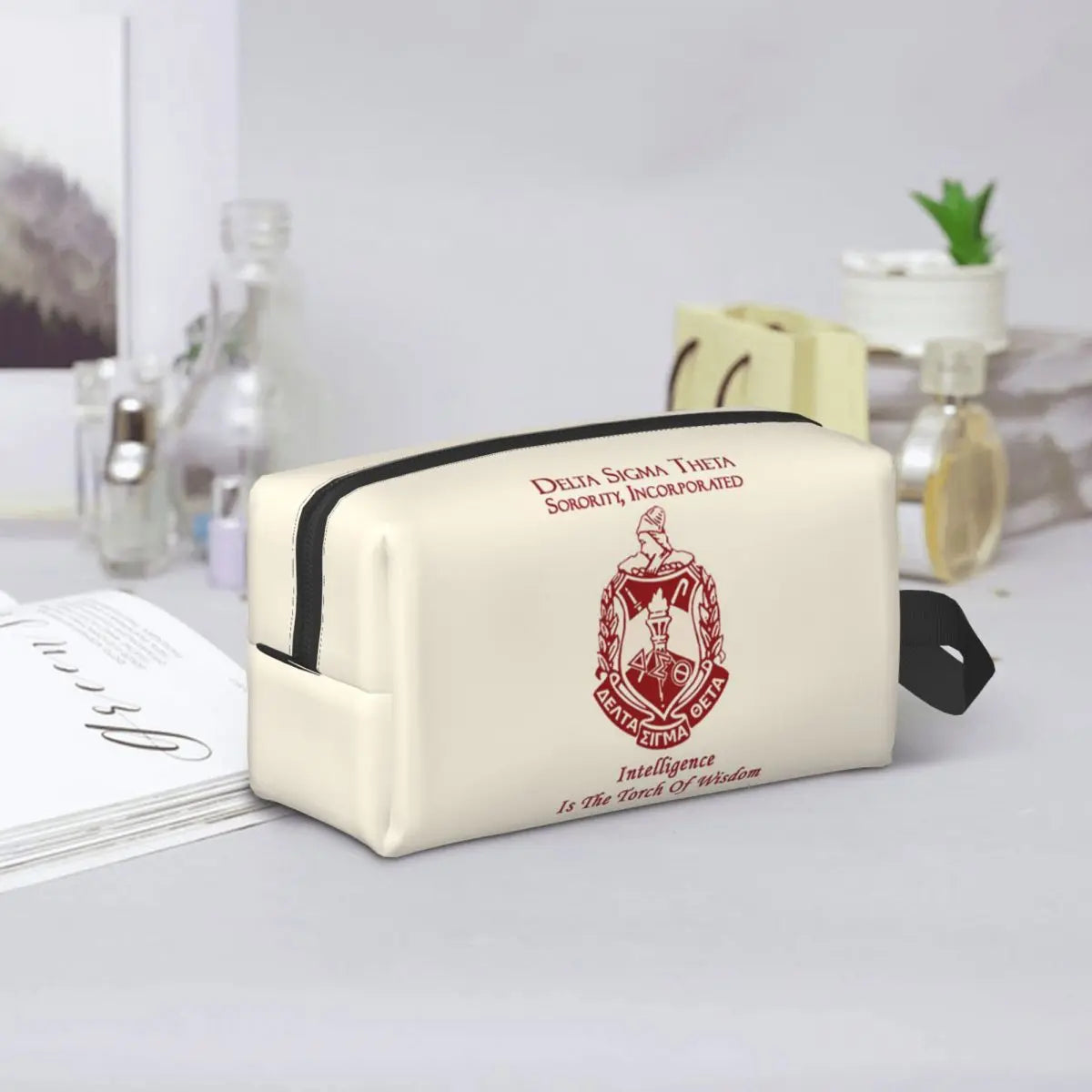 Delta Sigma Theta Sorority Gifts Makeup Bag Cosmetic Organizer Storage Dopp Kit Toiletry Cosmetic Bag for Women Beauty Travel by Passport Outfitters