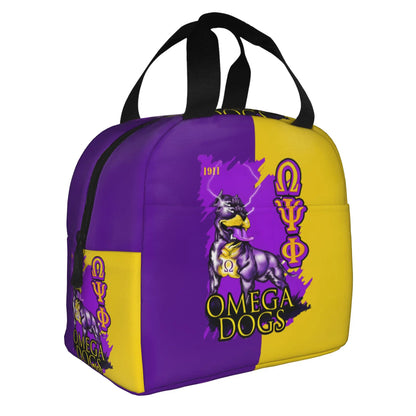 African American Omegas Psi Phi Fraternity Inc Portable Lunch Boxes Leakproof Thermal Cooler Food Insulated Lunch Bag Office by Passport Outfitters