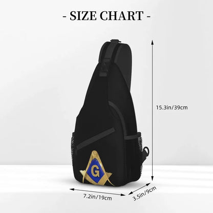 Casual Freemason Sling Bag for Travel Hiking Men Mason Masonic Crossbody Chest Backpack Shoulder Daypack by Passport Outfitters