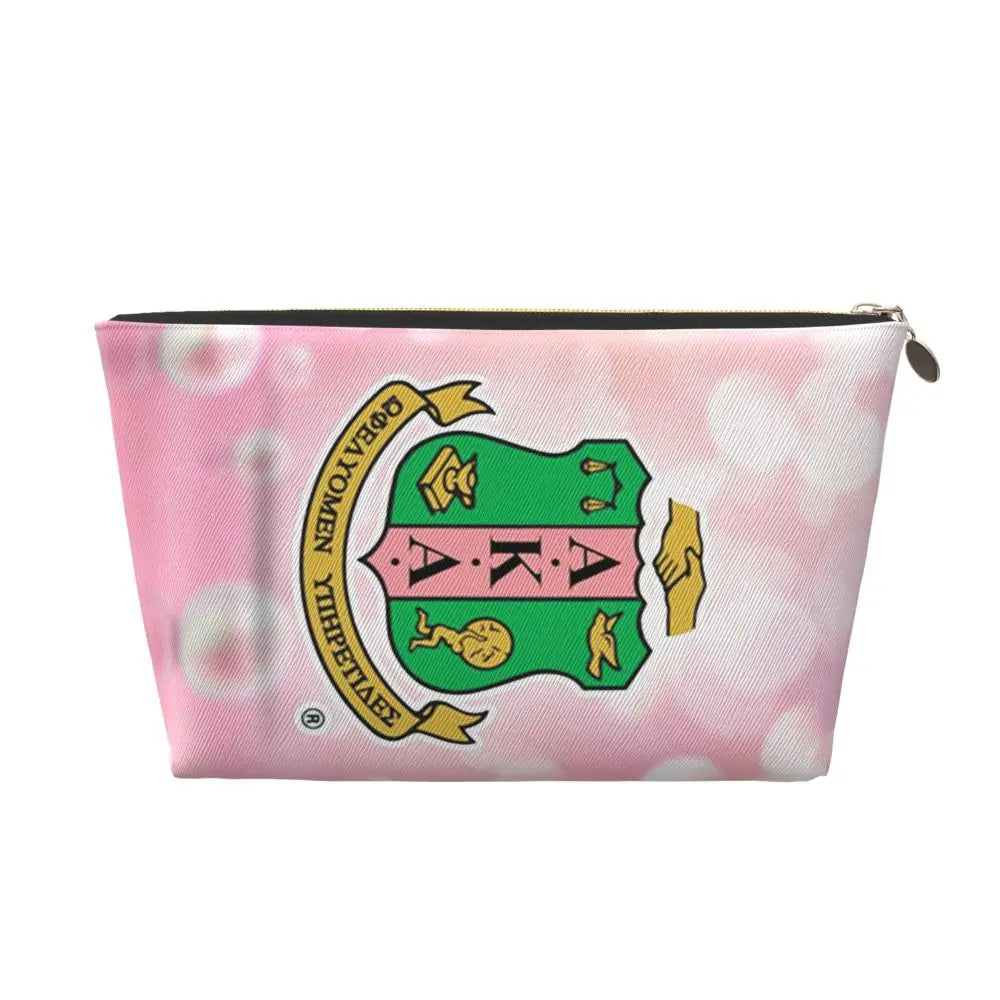 AKA Sorority 5 Women Cosmetic Bag Travel Makeup Organizer Pouch Toiletry Storage Dopp Kit Box by Passport Outfitters