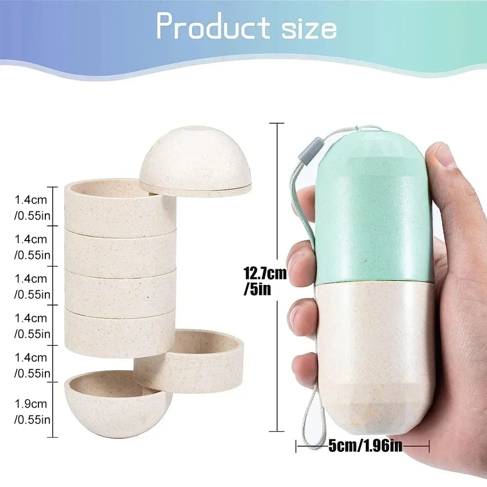 Pill Splitters Cute Weekly Pill Organizer BPA Free Travel Hiking 7 Day Pill Box Case To Hold Pills Vitamins Fish Oil Supplements by Passport Outfitters
