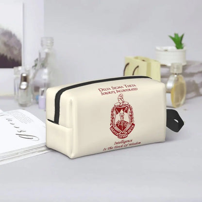 Delta Sigma Theta Sorority Gifts Makeup Bag Cosmetic Organizer Storage Dopp Kit Toiletry Cosmetic Bag for Women Beauty Travel by Passport Outfitters