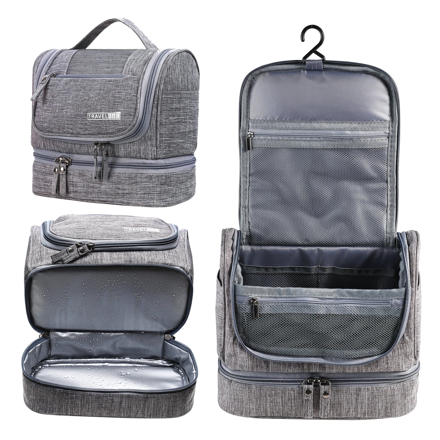 New Portable Toiletry Washbag with Hanging Hook Men Makeup Bag Wash Toiletry Travel Organizer Women Cosmetic Storage Bag by Passport Outfitters