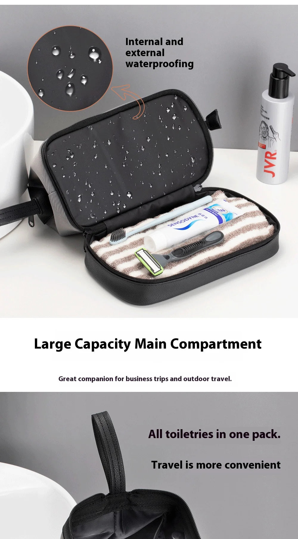 Large Capacity Women's Men Travel Toiletry Bag Makeup Cosmetics Storage Organizer Holer 2-layer Toiletry Washing Bag Waterproof by Passport Outfitters