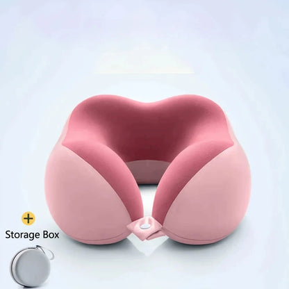 Comfortable U-shaped neck pillow with storage bag – ideal for travel, napping, and office use by Passport Outfitters