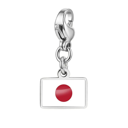 10mm Country Flag Charms Pendant Necklace Bracelet Keychain Bagchain Stainless Steel Jewelry A Commemorative Gift For A Friend by Passport Outfitters