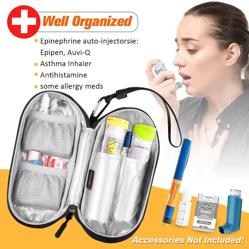Travel Medication Organizer Bag for Emergency Medical Supplies 2 EpiPens Insulated Pouch Survival Kit Camping Equipment by Passport Outfitters