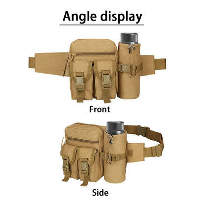 Multi-sport water bottle waist bag is detachable and suitable for outdoor sports such as mountaineering, camping, and hiking by Passport Outfitters
