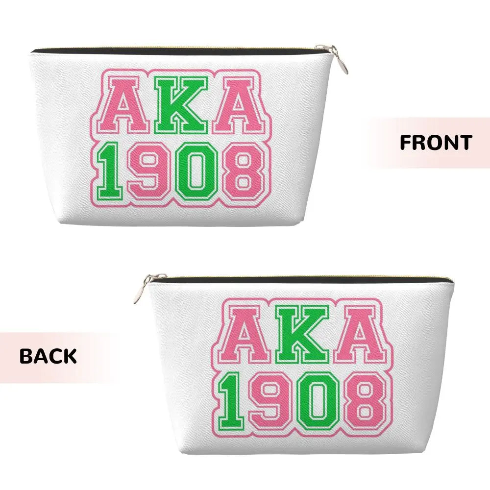 AKA Sorority 10 Women Cosmetic Bags Travel Makeup Organizer Pouch Toiletry Storage Dopp Kit Case by Passport Outfitters