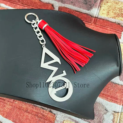 Stainless Steel Greek Letter Delta Shield Keychain With Red Tassel by Passport Outfitters