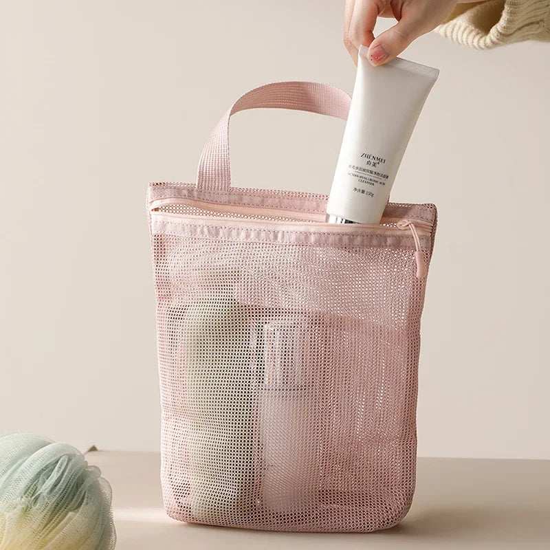 23x26cm Portable Toiletry Bag with Handy Handle Large Capacity Mesh Toiletry Storage Bag Makeup Bag for Business Trips Travel by Passport Outfitters
