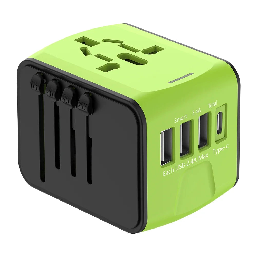 Travel Adapter Universal Power Plug UK European Union US Socket International 3USB Type C Wall Charger for Global Adapters by Passport Outfitters