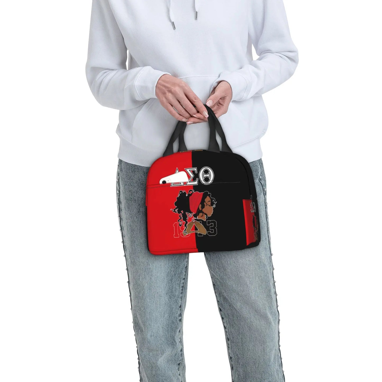 Deltas Sigmas Thetas 1913 DST Sorority Insulated Lunch Tote Bag for Women Portable Cooler Thermal Bento Box Work School Travel by Passport Outfitters