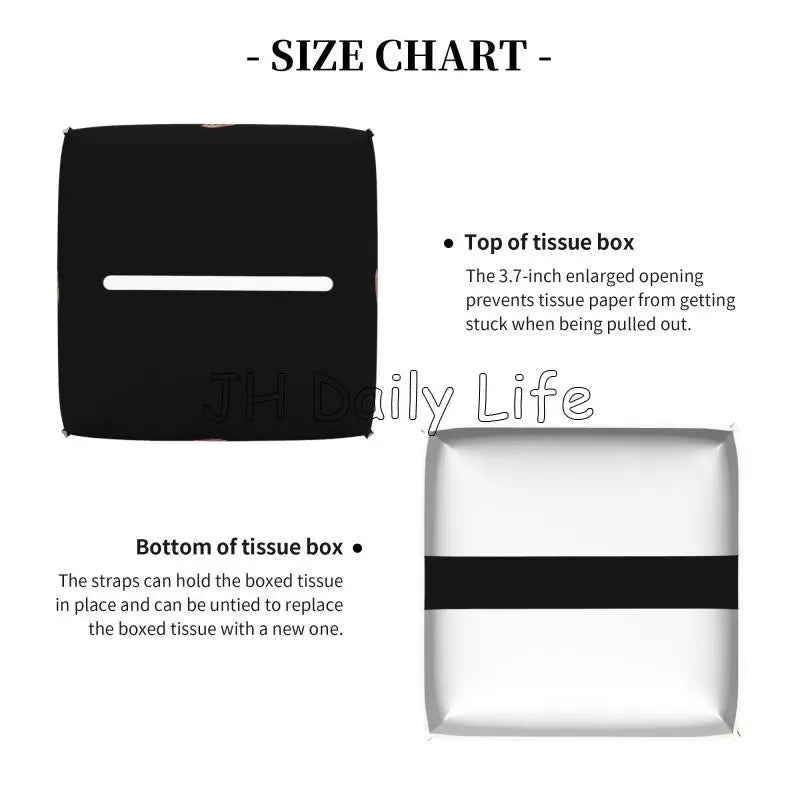 Delta Sigma Theta Sorority Tissue Box Cover Square Tissue Holder with Belt Bottom Leather Napkin Holder for Vanity Countertop by Passport Outfitters