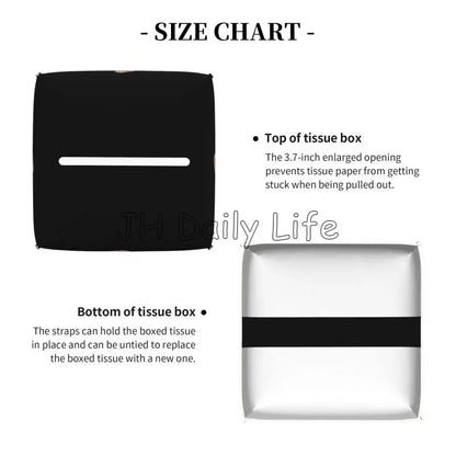 Delta Sigma Theta Sorority Tissue Box Cover Square Tissue Holder with Belt Bottom Leather Napkin Holder for Vanity Countertop by Passport Outfitters