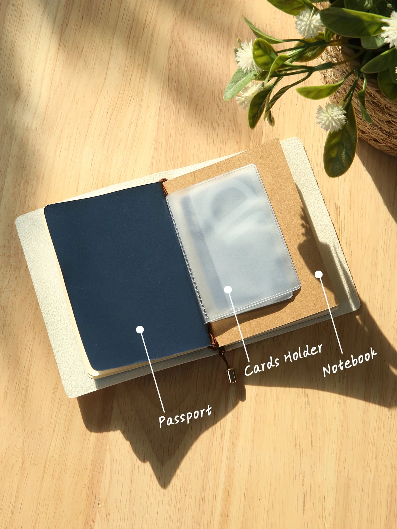 Personalized Leather Passport Holder Custom Name Imprinted Creative Handbook A7 Journal Card Holder Portable Travel Notepad Gift by Passport Outfitters