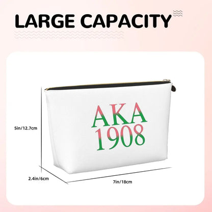 AKA Sorority 10 Women Cosmetic Bags Travel Makeup Organizer Pouch Toiletry Storage Dopp Kit Case by Passport Outfitters