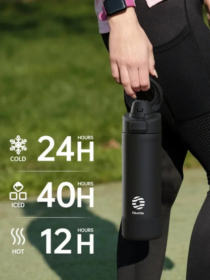 FEIJIAN 710/950ML Stainless Steel Sports Water Bottle with Magnetic Phone Holder Bouncing cover Insulation Cup Magnetic Thermos by Passport Outfitters