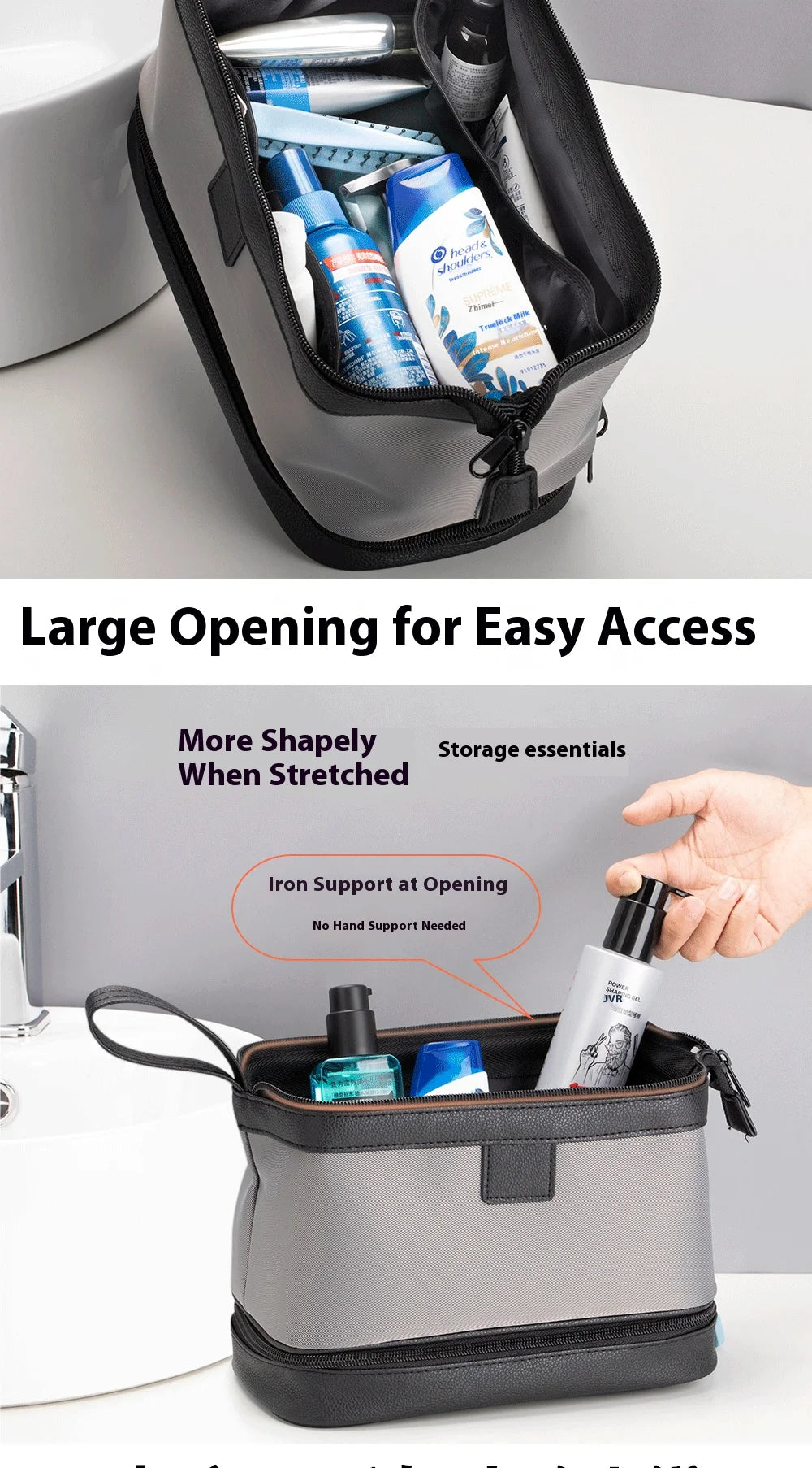 Large Capacity Women's Men Travel Toiletry Bag Makeup Cosmetics Storage Organizer Holer 2-layer Toiletry Washing Bag Waterproof by Passport Outfitters