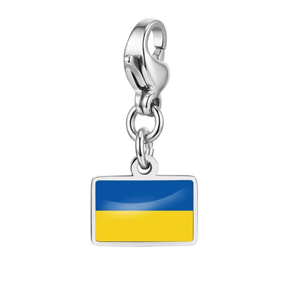 10mm Country Flag Charms Pendant Necklace Bracelet Keychain Bagchain Stainless Steel Jewelry A Commemorative Gift For A Friend by Passport Outfitters