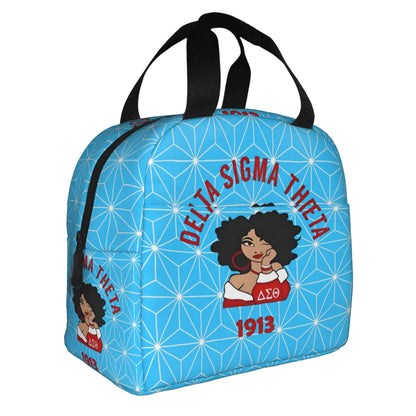 Deltas Sigmas Thetas 1913 DST Sorority Insulated Lunch Tote Bag for Women Portable Cooler Thermal Bento Box Work School Travel by Passport Outfitters