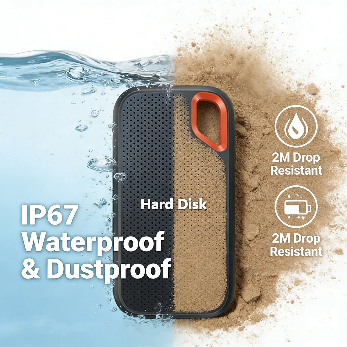 External Solid State Drive 2TB Portable SSD USB 3.2 Gen2 Fast Data Transfer Secure Storage for Important Files by Passport Outfitters
