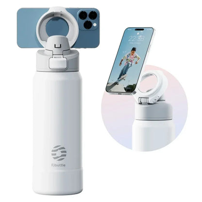 FEIJIAN 710/950ML Stainless Steel Sports Water Bottle with Magnetic Phone Holder Bouncing cover Insulation Cup Magnetic Thermos by Passport Outfitters