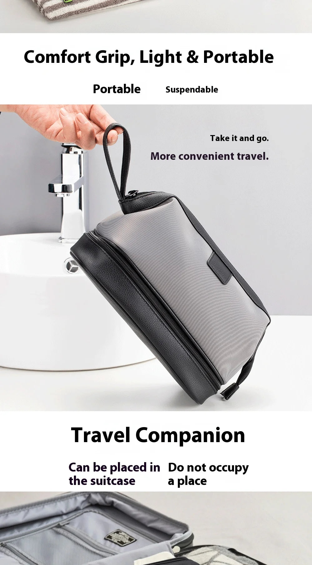 Large Capacity Women's Men Travel Toiletry Bag Makeup Cosmetics Storage Organizer Holer 2-layer Toiletry Washing Bag Waterproof by Passport Outfitters