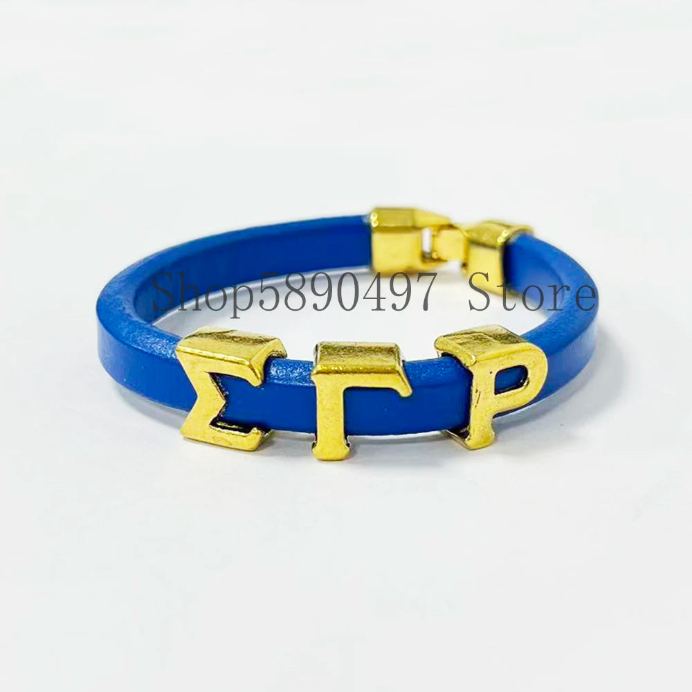 Sorority & Fraternity Greek Letter Leather Wristband Bracelets by Passport Outfitters