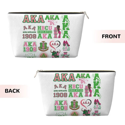 AKA Sorority 10 Women Cosmetic Bags Travel Makeup Organizer Pouch Toiletry Storage Dopp Kit Case by Passport Outfitters