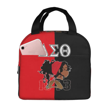 Deltas Sigmas Thetas 1913 DST Sorority Insulated Lunch Tote Bag for Women Portable Cooler Thermal Bento Box Work School Travel by Passport Outfitters