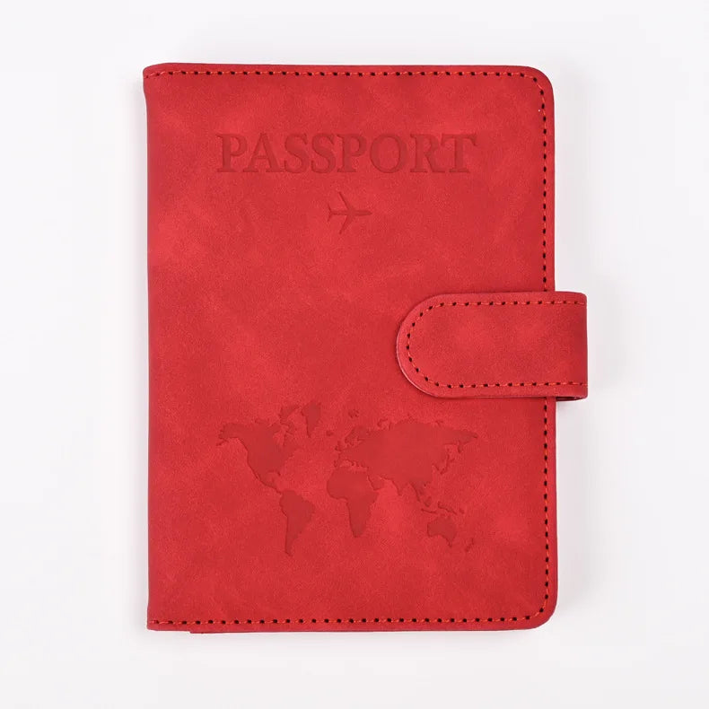 Leather Passport Holder Travel Wallet with ID Credit Card Slot PU Leather Passport Covers Case RFID Blocking Passport Protector by Passport Outfitters