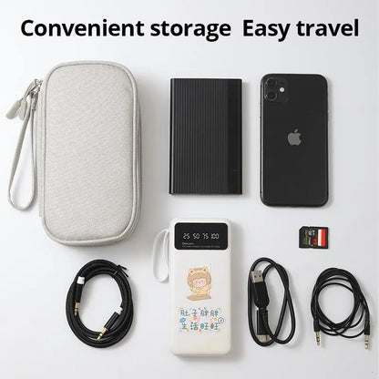1pc Pink/Grey/Black/Navy Travel Portable Digital Product Storage Bag USB Data Cable Organizer Headset Charging Treasure Box Bag by Passport Outfitters