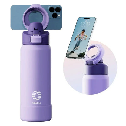FEIJIAN 710/950ML Stainless Steel Sports Water Bottle with Magnetic Phone Holder Bouncing cover Insulation Cup Magnetic Thermos by Passport Outfitters