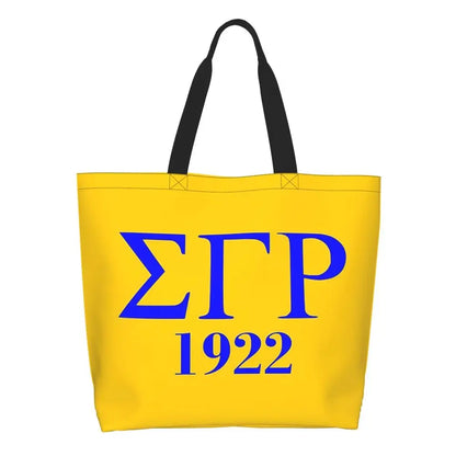 Sigma Gamma Rho 1922 Shopping Tote Bag Canvas Large Capacity Shoulder Bags Shopper Grocery Handbag for Women by Passport Outfitters