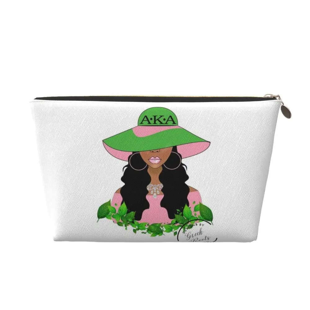 AKA Sorority 5 Women Cosmetic Bag Travel Makeup Organizer Pouch Toiletry Storage Dopp Kit Box by Passport Outfitters