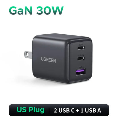UGREEN 3-Port 30W USB-C Wall Charger - Passport Outfitters Apparel 