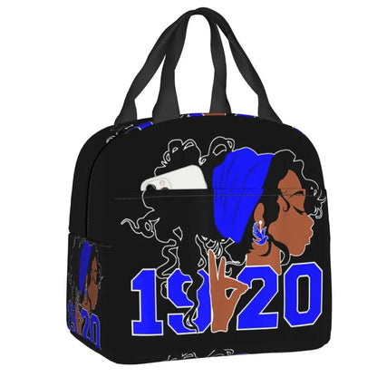 Custom Zeta Phi Beta Sorority Logo Lunch Bag Women Greek Letter 1920 Cooler Warm Insulated Lunch Box for Children School by Passport Outfitters