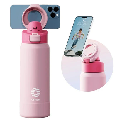 FEIJIAN 710/950ML Stainless Steel Sports Water Bottle with Magnetic Phone Holder Bouncing cover Insulation Cup Magnetic Thermos by Passport Outfitters
