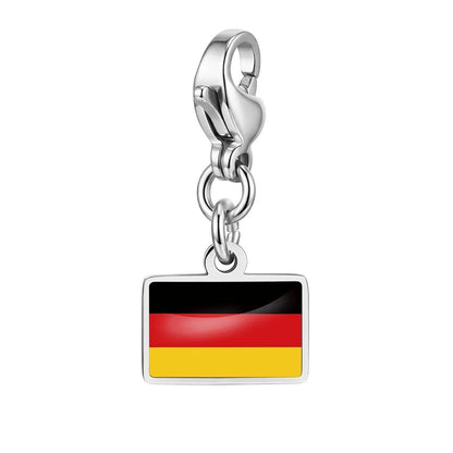 10mm Country Flag Charms Pendant Necklace Bracelet Keychain Bagchain Stainless Steel Jewelry A Commemorative Gift For A Friend by Passport Outfitters