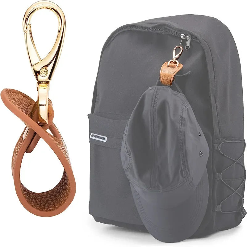 Travel Hat Clip Leather Simple Golf Baseball Hat Clip Summer Hat Strap Towel Glove Storage Wallet Buckle Hands-free Latch Clip by Passport Outfitters
