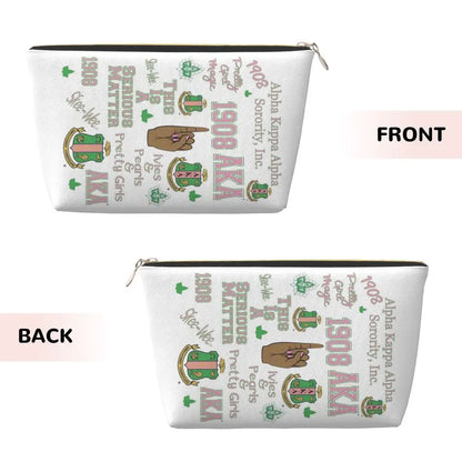 AKA Sorority 10 Women Cosmetic Bags Travel Makeup Organizer Pouch Toiletry Storage Dopp Kit Case by Passport Outfitters