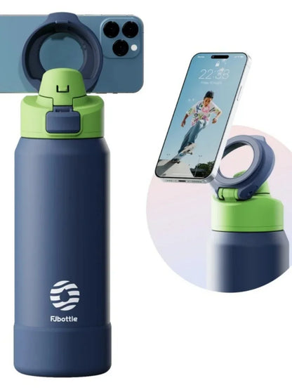 FEIJIAN 710/950ML Stainless Steel Sports Water Bottle with Magnetic Phone Holder Bouncing cover Insulation Cup Magnetic Thermos by Passport Outfitters