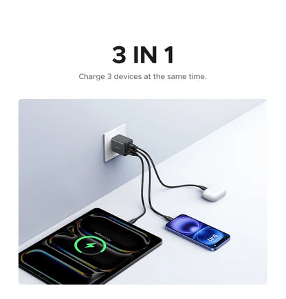 UGREEN 3-Port 30W USB-C Wall Charger - Passport Outfitters Apparel 