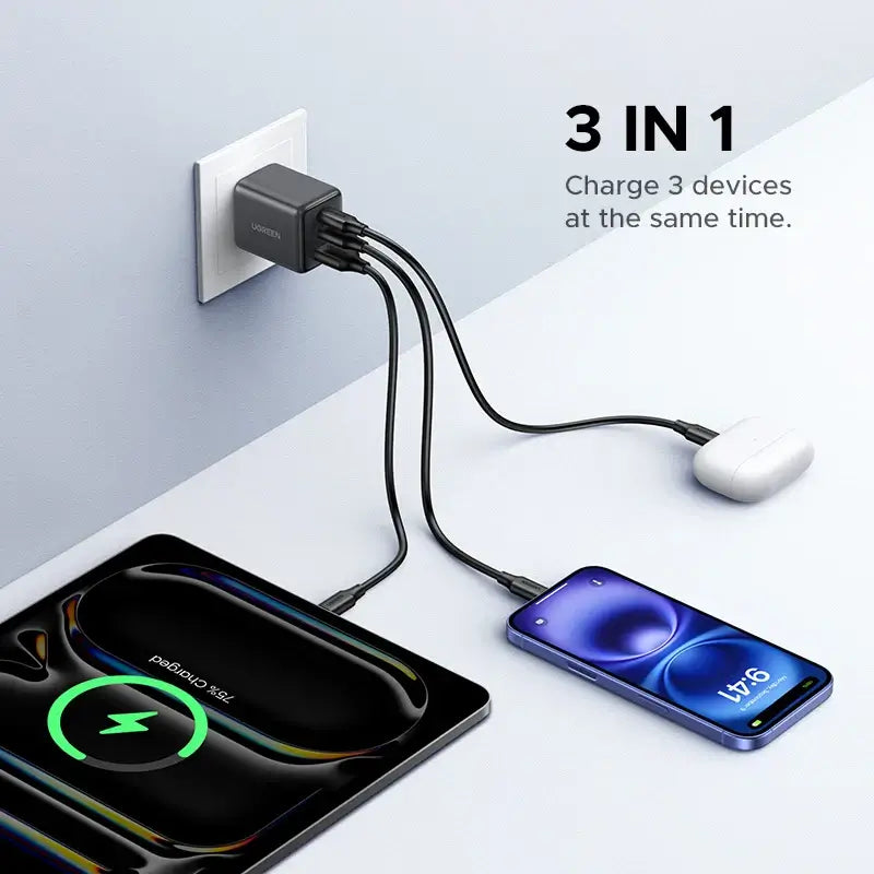 UGREEN 3-Port 30W USB-C Wall Charger - Passport Outfitters Apparel 