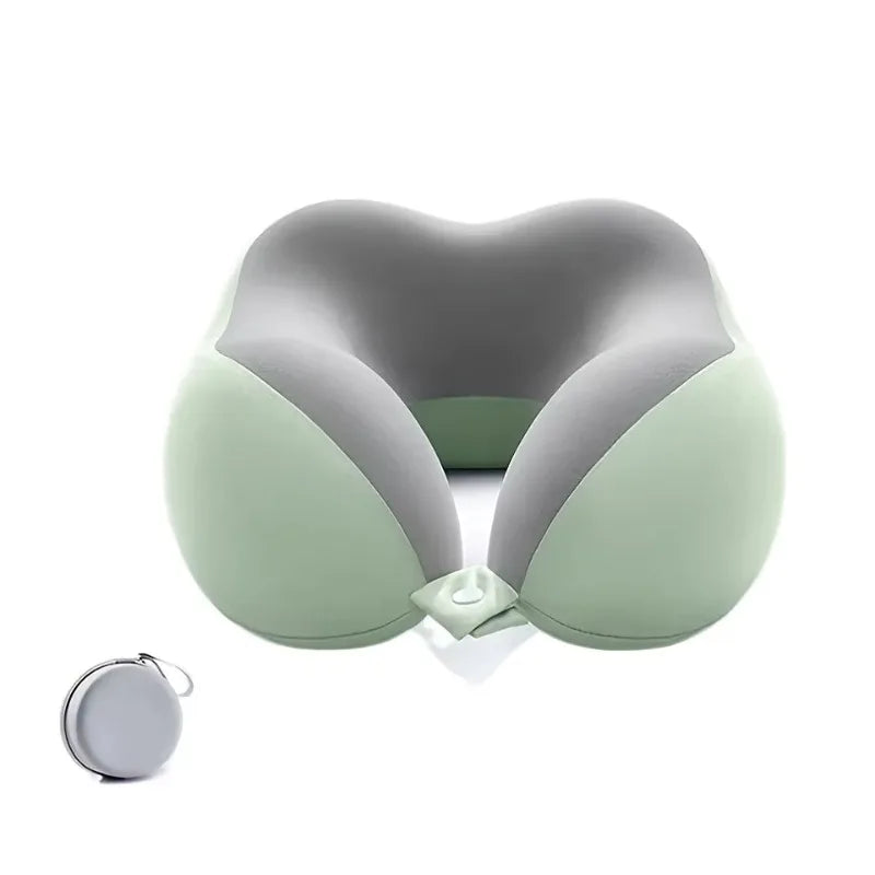 Comfortable U-shaped neck pillow with storage bag – ideal for travel, napping, and office use by Passport Outfitters