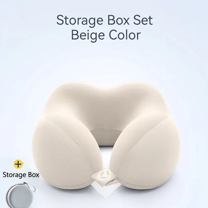 Comfortable U-shaped neck pillow with storage bag – ideal for travel, napping, and office use by Passport Outfitters