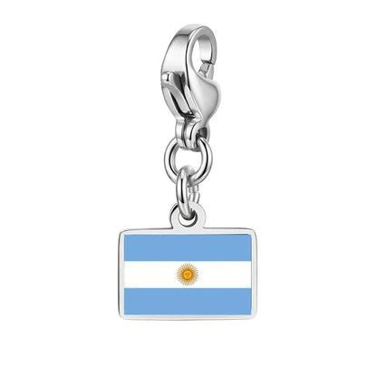 10mm Country Flag Charms Pendant Necklace Bracelet Keychain Bagchain Stainless Steel Jewelry A Commemorative Gift For A Friend by Passport Outfitters
