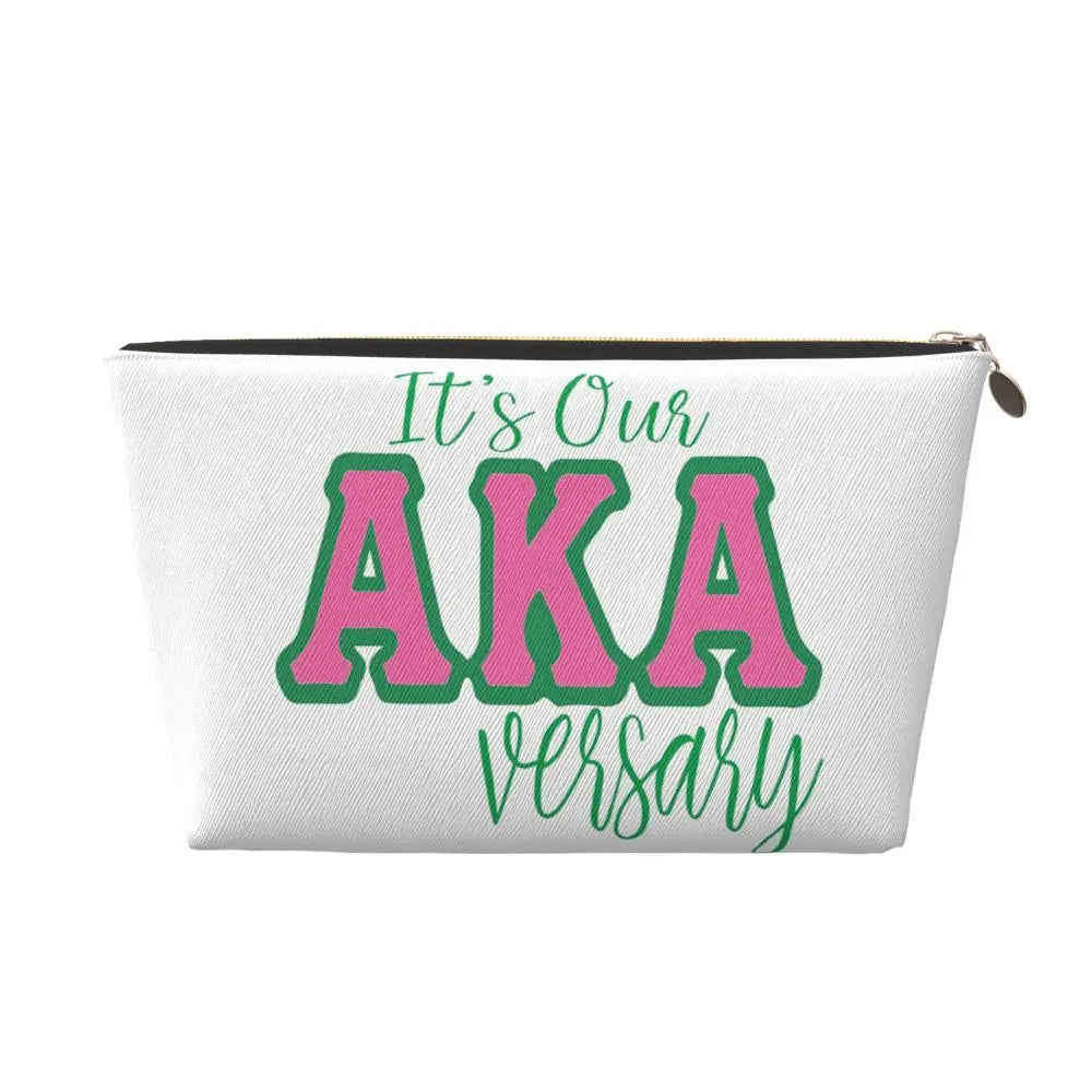 AKA Sorority 10 Women Cosmetic Bags Travel Makeup Organizer Pouch Toiletry Storage Dopp Kit Case by Passport Outfitters